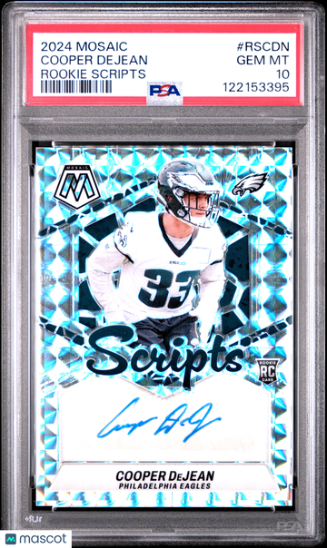 2024 Panini Mosaic Rookie Scripts Cooper Dejean #RSCDN PSA 10
