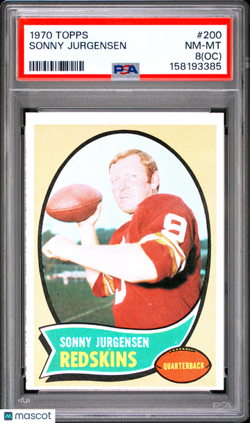 1970 Topps Sonny Jurgensen #200 Oc PSA 8