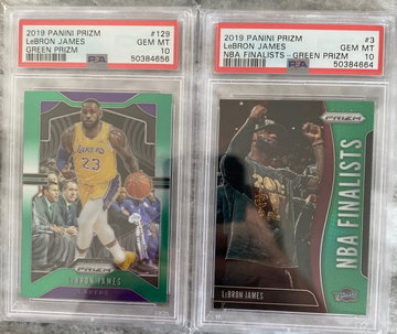 Lebron James Prizm Green PSA 10 LOT