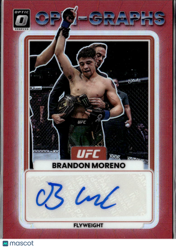Brandon Moreno 2023 Panini Donruss Optic Prizm Opti-Graphs Auto Red /199