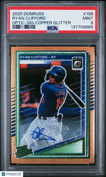 2025 Panini Donruss Ryan Clifford #198 Optic SIG Copper Glitter PSA 9