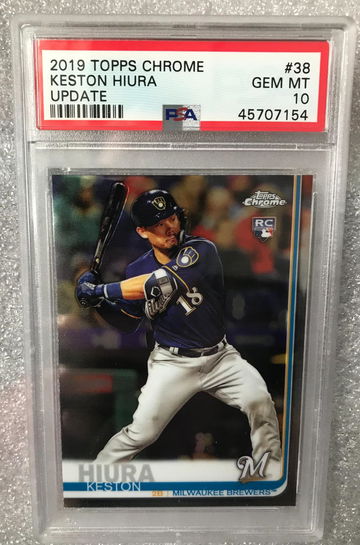 2019 Topps Chrome Update Keston Hiura PSA 10 RC #38