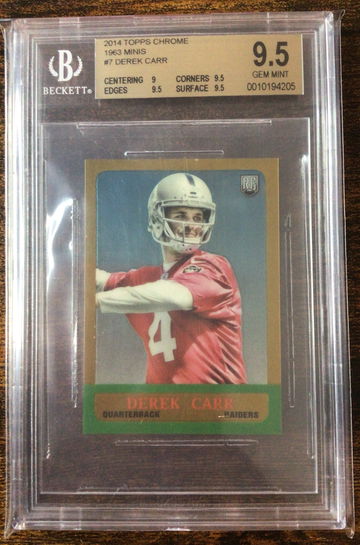 2014 TOPPS CHROME 1963 MINIS DEREK CARR BGS 9.5