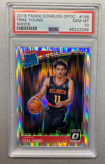 TRAE YOUNG 2018 OPTIC SHOCK ROOKIE CARD PSA 10 GEM MINT