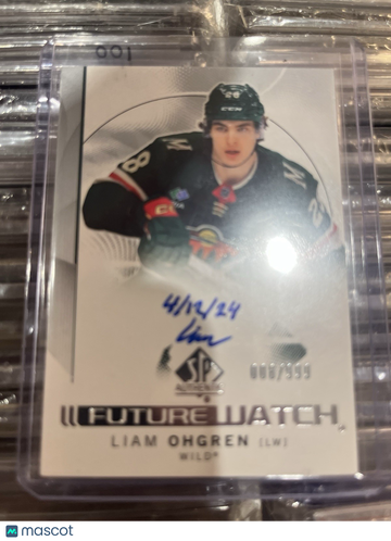 2024-25 SP Liam Ohgren #999 Inscriptions Short Print Upper Deck