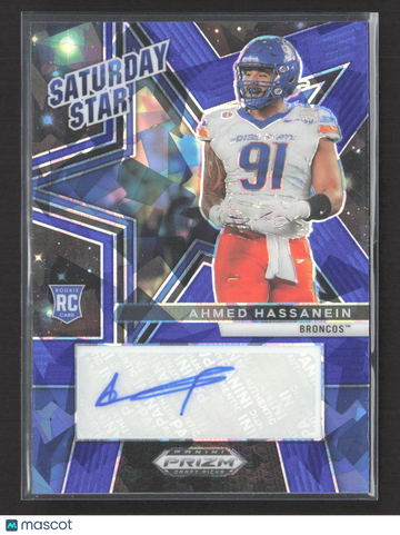 2025 Panini Prizm Draft Picks Saturday Star Ahmed Hassanein #SSS-AHA Purple RC 035/149 Auto