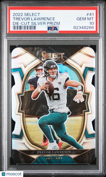 2022 Panini Select Trevor Lawrence Die Cut Silver Prizm #41 PSA 10