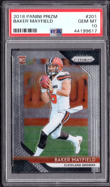 Baker Mayfield 2018 Panini Prizm #201  RC PSA 10