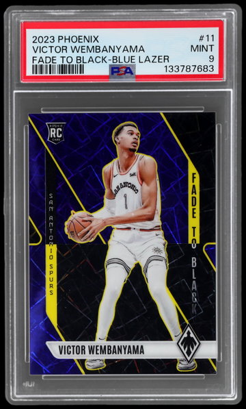2023 Phoenix Victor Wembanyama Fade To Black Phoenix Blue Lazer PSA 9 RC