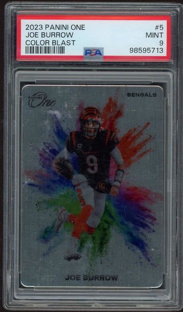 2023 Panini One Color Blast Joe Burrow #5 PSA 9