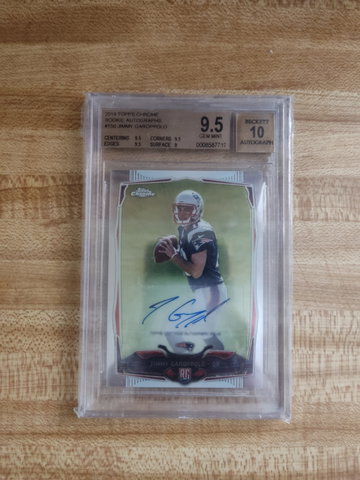 2014 Topps Chrome Throwing #150 Jimmy Garoppolo Auto RC Rookie BGS 9.5 Auto 10 