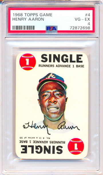 1968 Topps Game #4 Henry Aaron PSA 4 - NEW CASE - JUST GRADED!