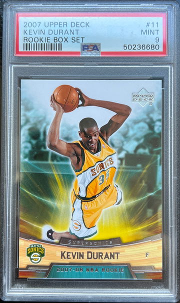 2007 Upper Deck Rookie Box Set RC #11 Kevin Durant PSA 9 Nets