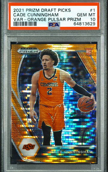 2021-22 Panini Prizm Draft CADE CUNNINGHAM Orange Pulsar RC /49 PSA 10 Gem Mint SSP