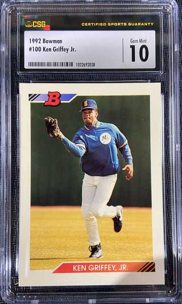 1992 Bowman Ken Griffey Jr CSG 10 GEM MINT POP 4!