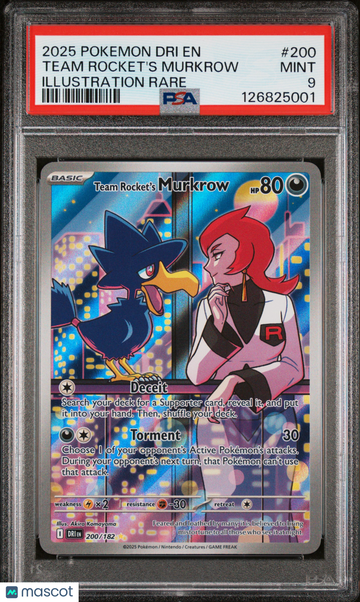 Destined Rivals Team Rocket's Murkrow Holo Illustration Rare PSA 9 #200