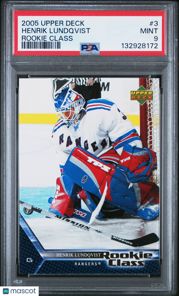 2005 Upper Deck Rookie Class Henrik Lundqvist #3 PSA 9