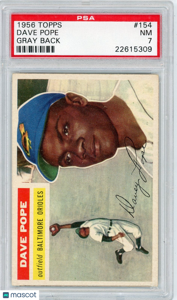 1956 Topps Dave Pope #154 Gray Back PSA 7