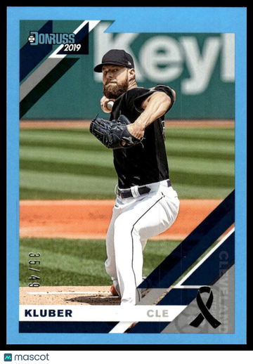 2019 Donruss Corey Kluber #86b Father's Day Ribbon SN