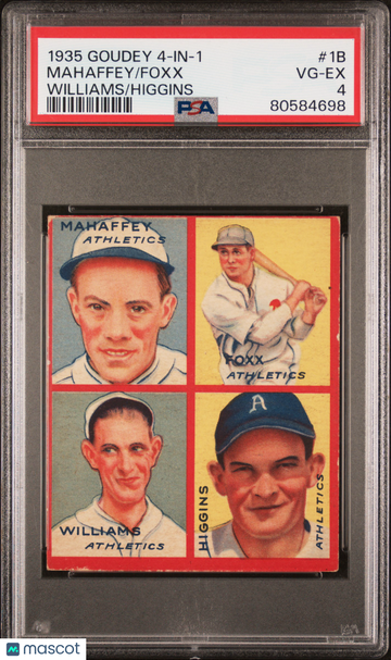 1935 Goudey 4-In-1 Foxx Mahaffey #1B Williams Higgins PSA 4