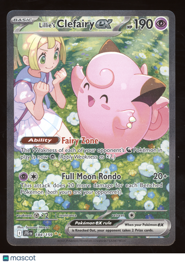 2025 Pokemon S&V Journey Together Lillie's Clefairy ex Secret Rare #184/159