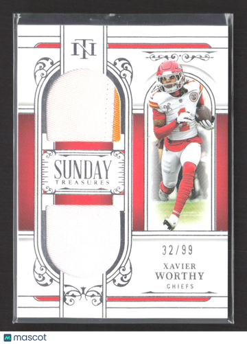 2026 Panini National Treasures Sunday Treasures Xavier Worthy #ST-XWY 32/99 Memorabilia