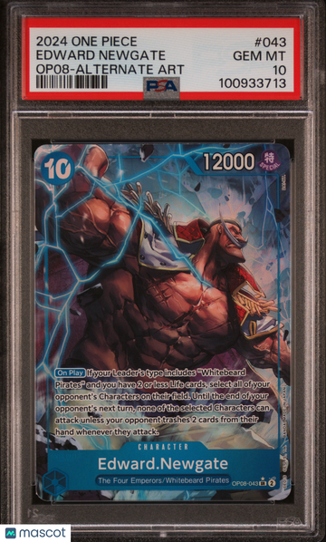 2024 One Piece Op08-Two Legends Edward Newgate Alternate Art PSA 10 #043