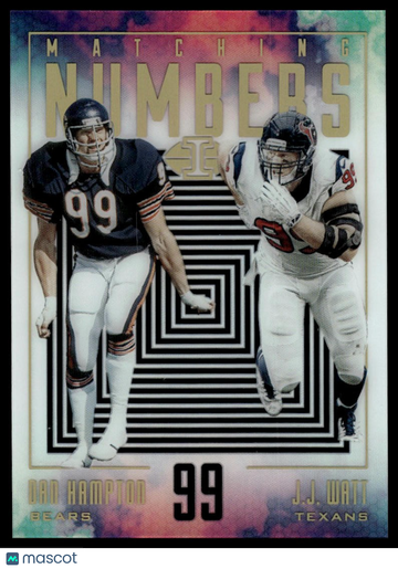 2017 Panini Illusions Dan Hampton / J.J. Watt #MN-2 Matching Numbers