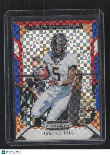 2019 Panini Prizm Draft Picks Justice Hill #112 Prizms Red White and Blue SN