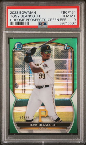 2023 BOWMAN TONY BLANCO JR. CHROME PROSPECTS CHROME PROSPECTS-GREEN REF #BCP134 PSA 10