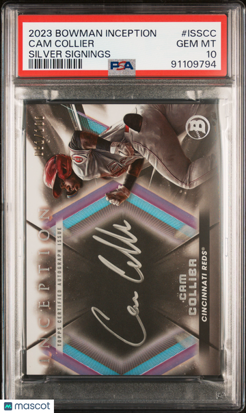 2023 Bowman Inception Silver Signings Cam Collier #ISSCC /101 PSA 10