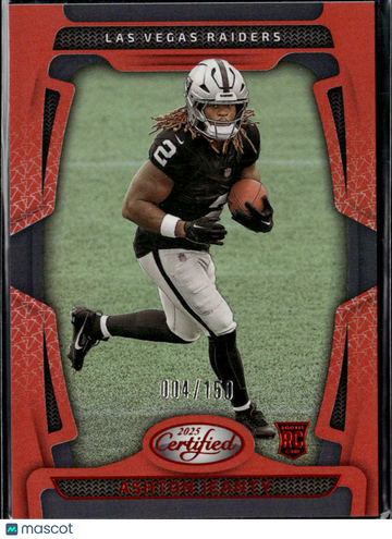 Ashton Jeanty 2025 Panini Certified RC Red /150 Las Vegas Raiders