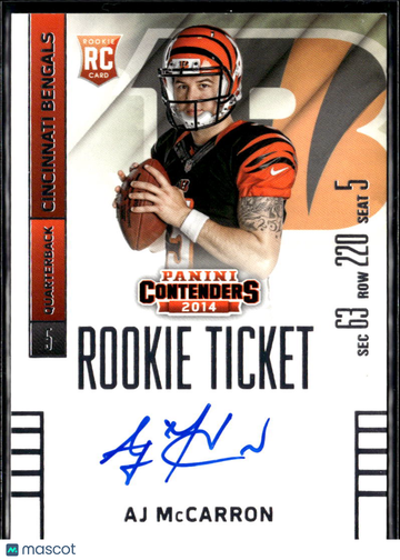 AJ McCarron 2014 Panini Contenders RC Auto Cincinnati Bengals