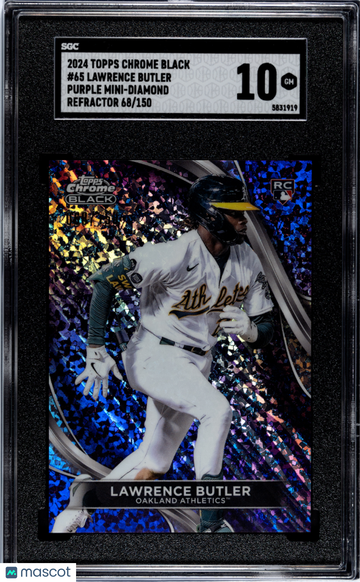 2024 Topps Chrome Black Lawrence Butler #65 Purple Mini Dmnd. Refractor SGC 10