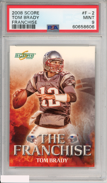 2008 SCORE TOM BRADY #F-2 FRANCHISE NEW ENGLAND PATRIOTS PSA 9 MINT