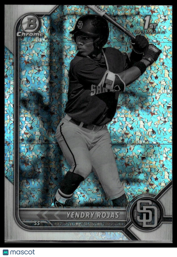 2022 Bowman Chrome Yendry Rojas #BCP-178 Prospects Black and White Mini-Diamond Refractor