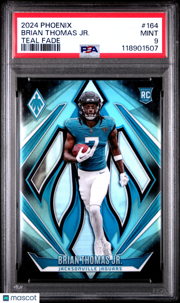 2024 Panini Phoenix Brian Thomas JR. #164 Teal Fade PSA 9