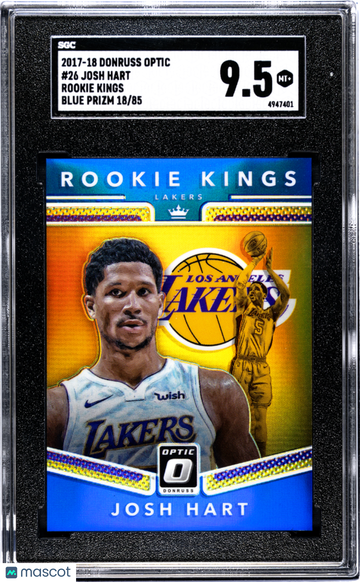 2017 Donruss Optic Josh Hart #26 Rookie Kings Blue Prizm SGC 9.5