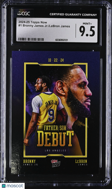 2024-25 Topps Now Bronny James Jr./LeBron James #1 CGC 9.5