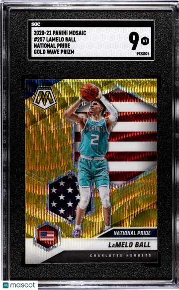 2020 Panini Mosaic Lamelo Ball #257 National Pride Gold Wave Prizm SGC 9