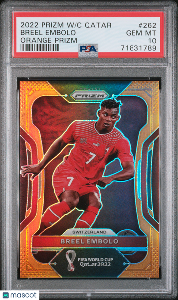 2022 Panini Prizm World Cup Qatar Breel Embolo #262 Orange PSA 10