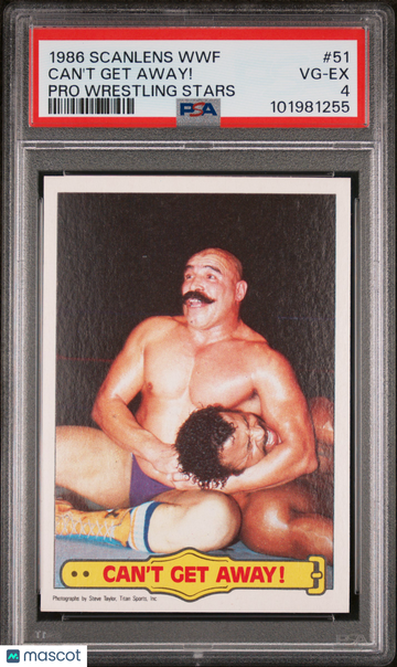 1986 Scanlens WWF Pro Wrestling Stars Can't Get Away! #51 PSA 4