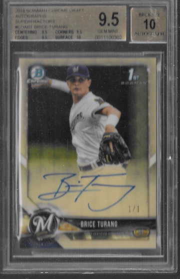 2018 Bowman Chrome Brice Turang Superfractor Auto
