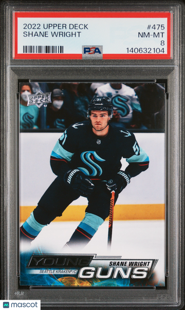 2022-23 Upper Deck Shane Wright #475 Young Guns Rookie PSA 8