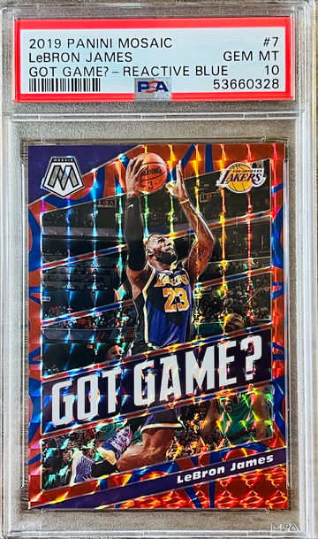 2019 Mosaic Lebron James Got Game? Reactive Blue Prizm /99 PSA 10! 🔥