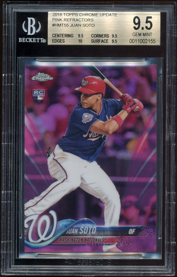 Juan Soto 2018 Topps Chrome Update Pink Refractors Rookie BGS 9.5 True Gem