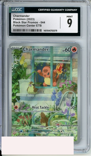 2023 POKEMON BLK STAR PROMO CHARMANDER #44 POKEMON CTR ETB CGC 9 MINT