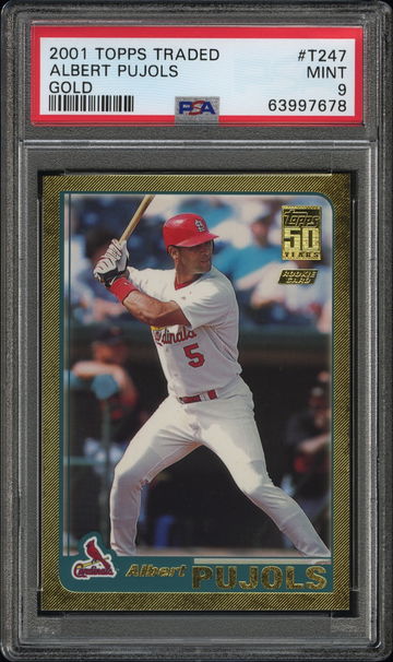 Albert Pujols - 2001 Topps Traded Gold /2001 - PSA 9 - Freshly Graded! 