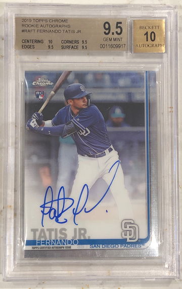 2019 Topps Chrome Fernando Tatis Jr Auto BGS True Gem Mint Plus 9.5