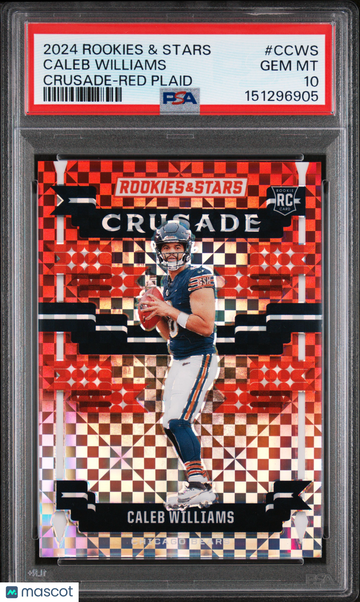 2024 Panini Rookies & Stars Crusade Caleb Williams #CCWS Red Plaid PSA 10